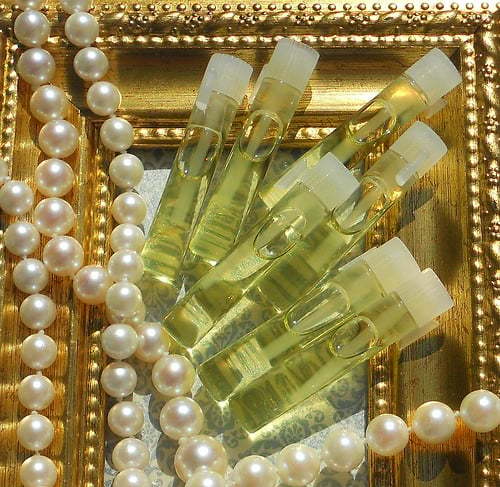 Vials of health and beauty products