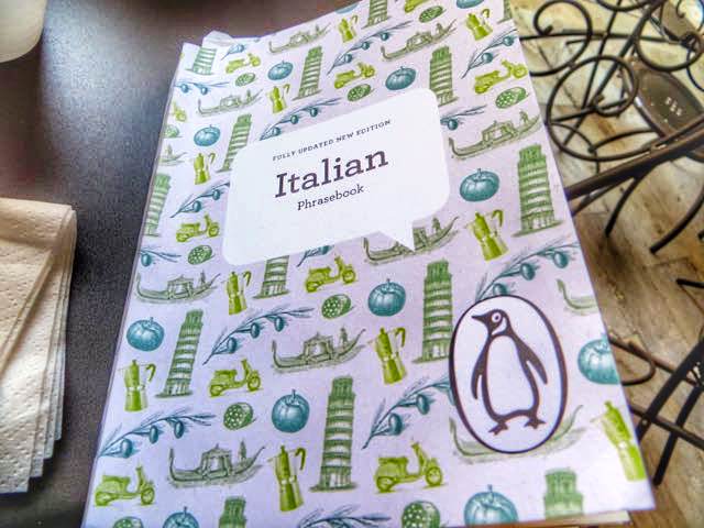 Italian Phrasebook with pretty green cover