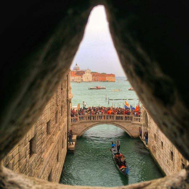 View over the lagoon from the Bridge of Sighs