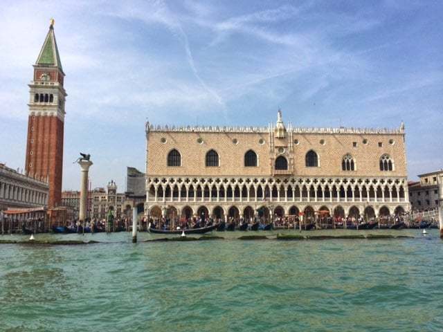 View from the lagoon of St Mark's Square and doge palace