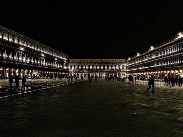 St Marks Square at night with no crowds