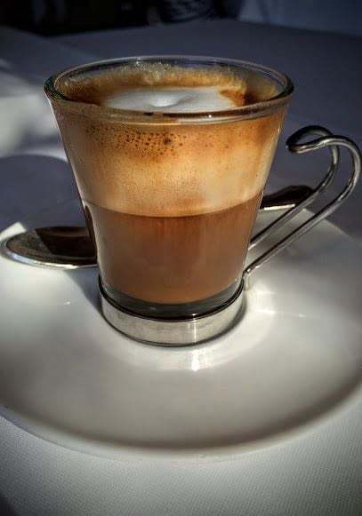 macchiato in glass cup