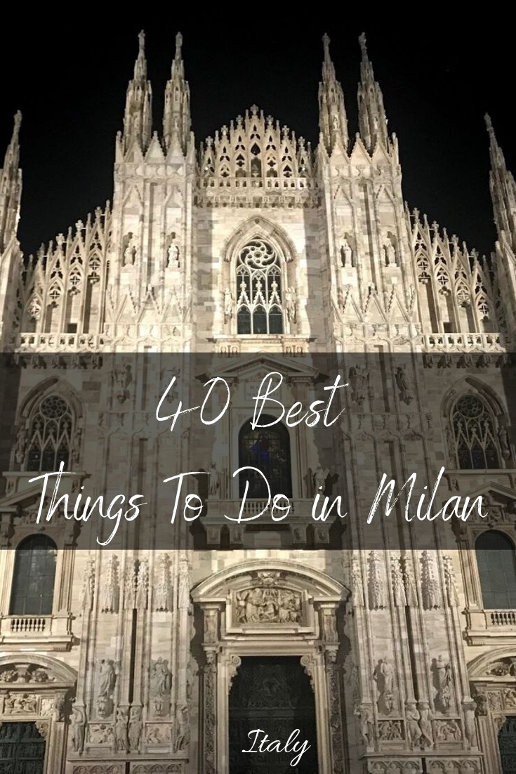 Milan Duomo with text overlay for pinterest