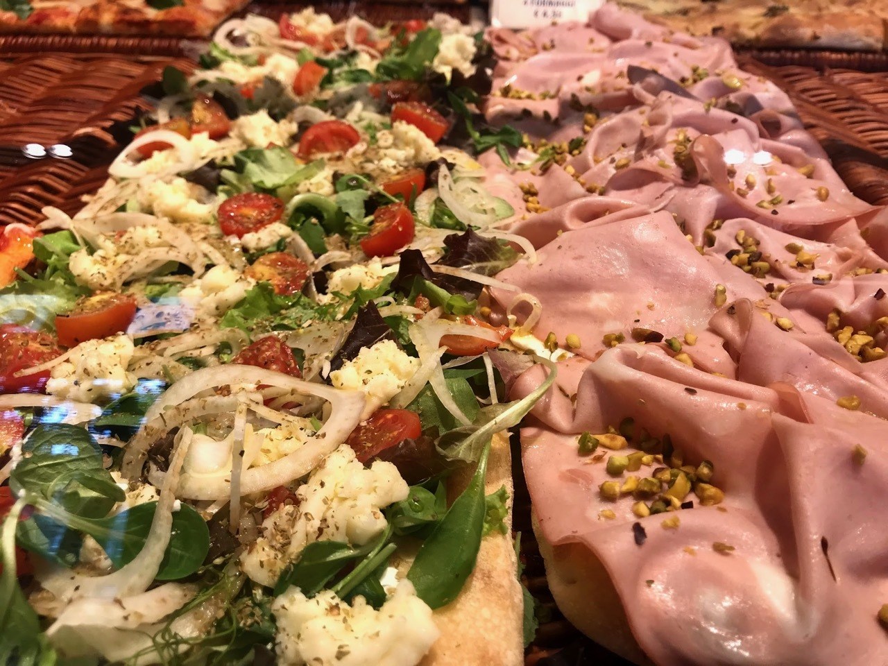 Focaccia with bright toppings in Van Bol & Feste Milan