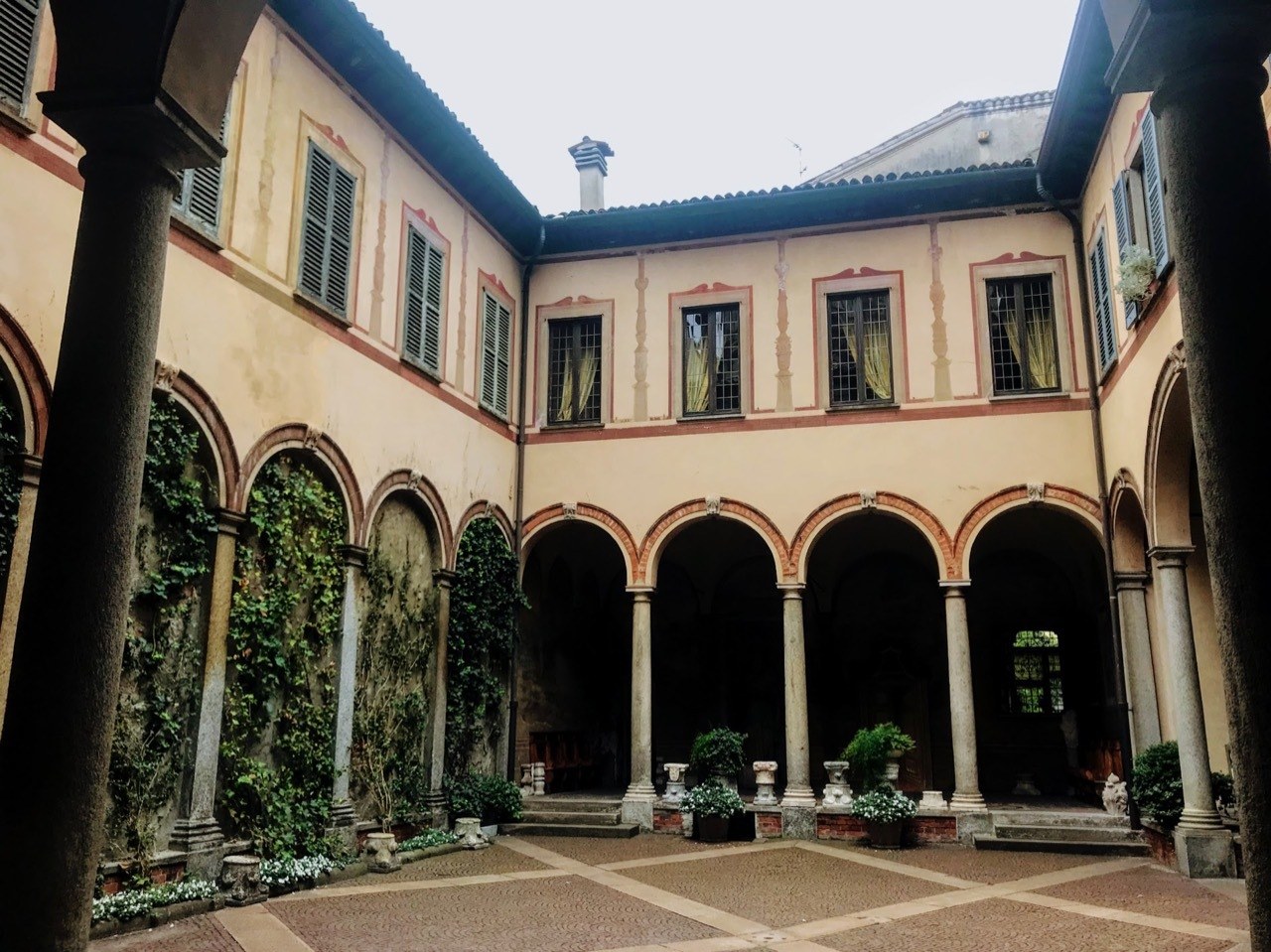 Courtyard of Da Vinci's Vineyard in the centre of Milan