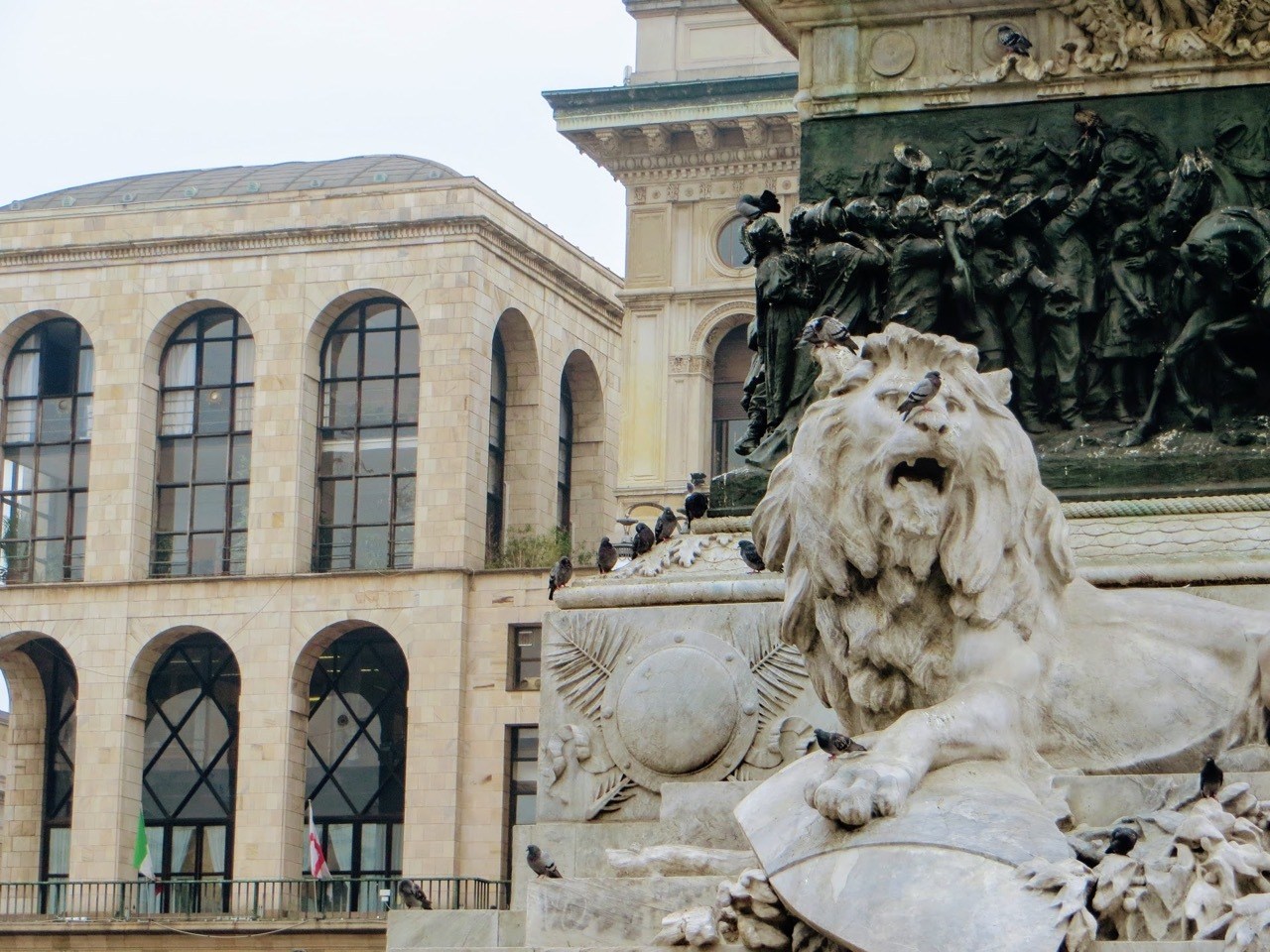 Lion statue in Milan