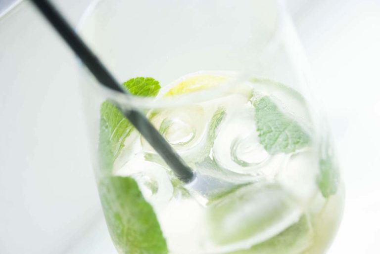 Hugo cocktail with mint and lime