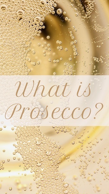 Prosecco bubbles close up with text: what is Prosecco.