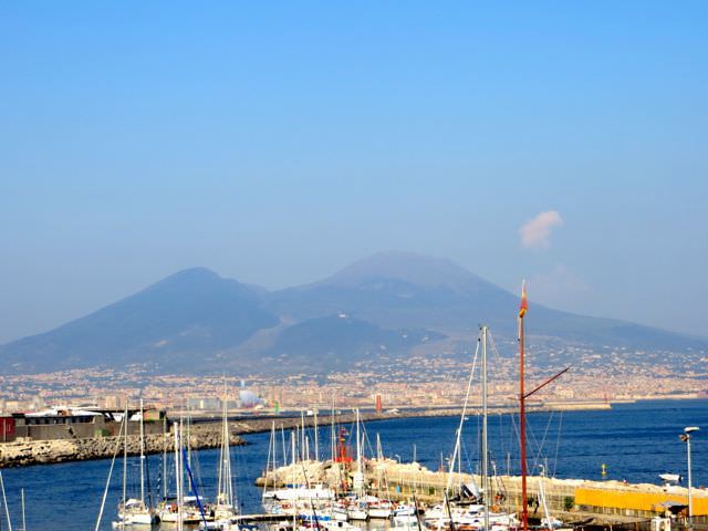 Mount Vesuvius from Naples, Campania region of Italy