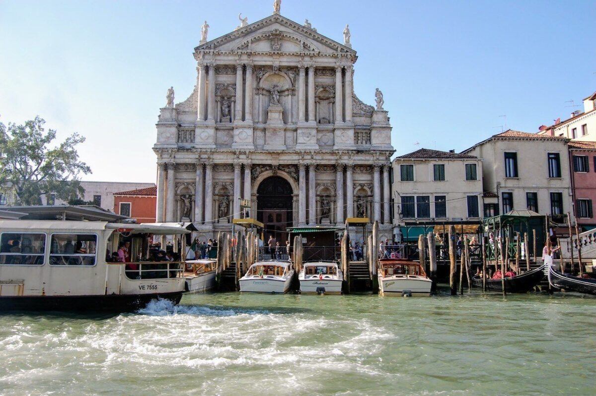 Vaporetto in front of St Mark's Square in Venice