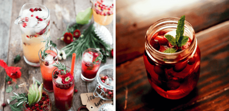 Christmas Prosecco punch cocktail glasses