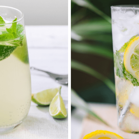 Elderflower gin fizz cocktail