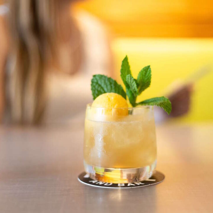 lemon sgroppino cocktail with mint garnish