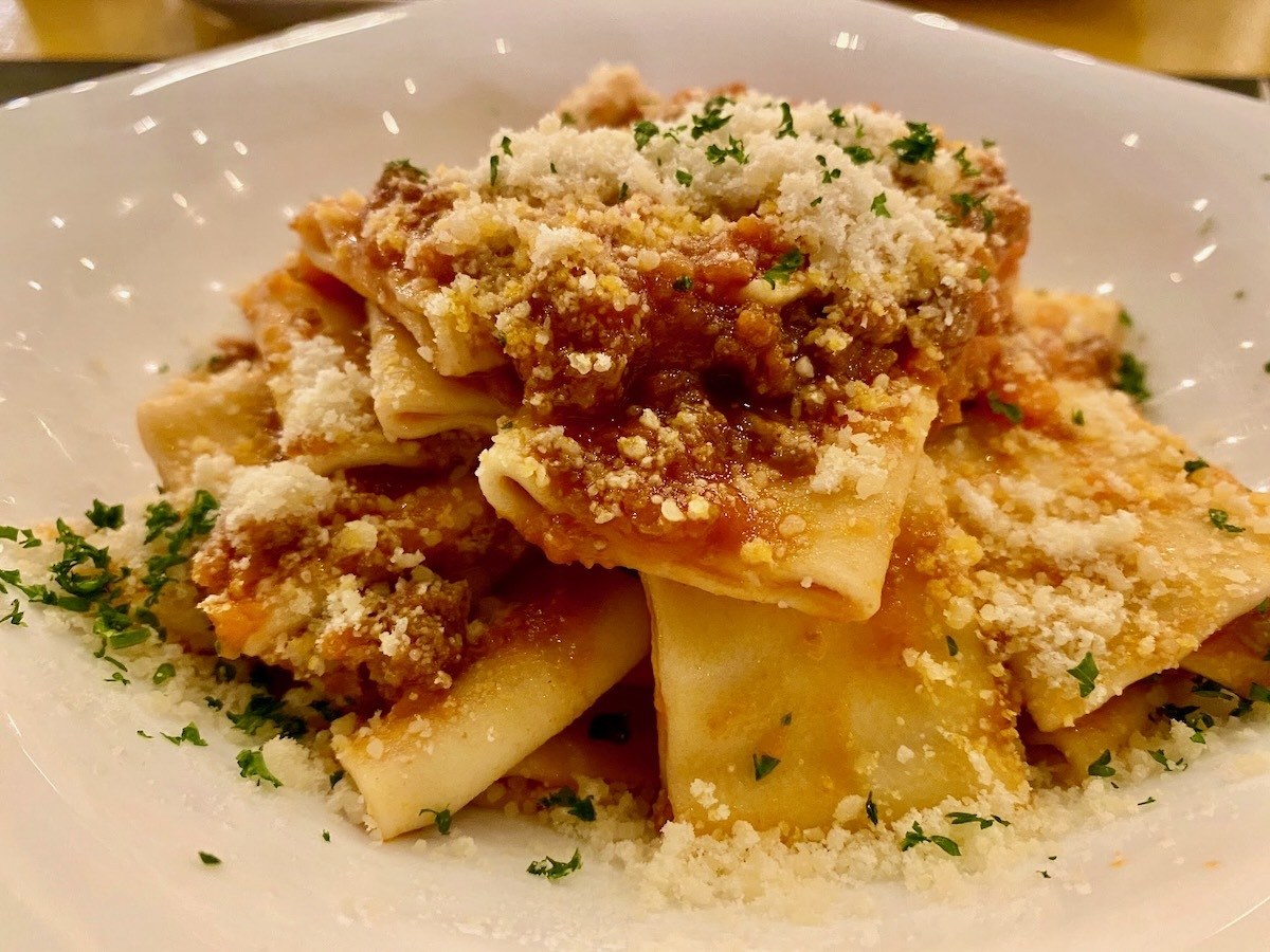 Italian pasta with parmesan cheese