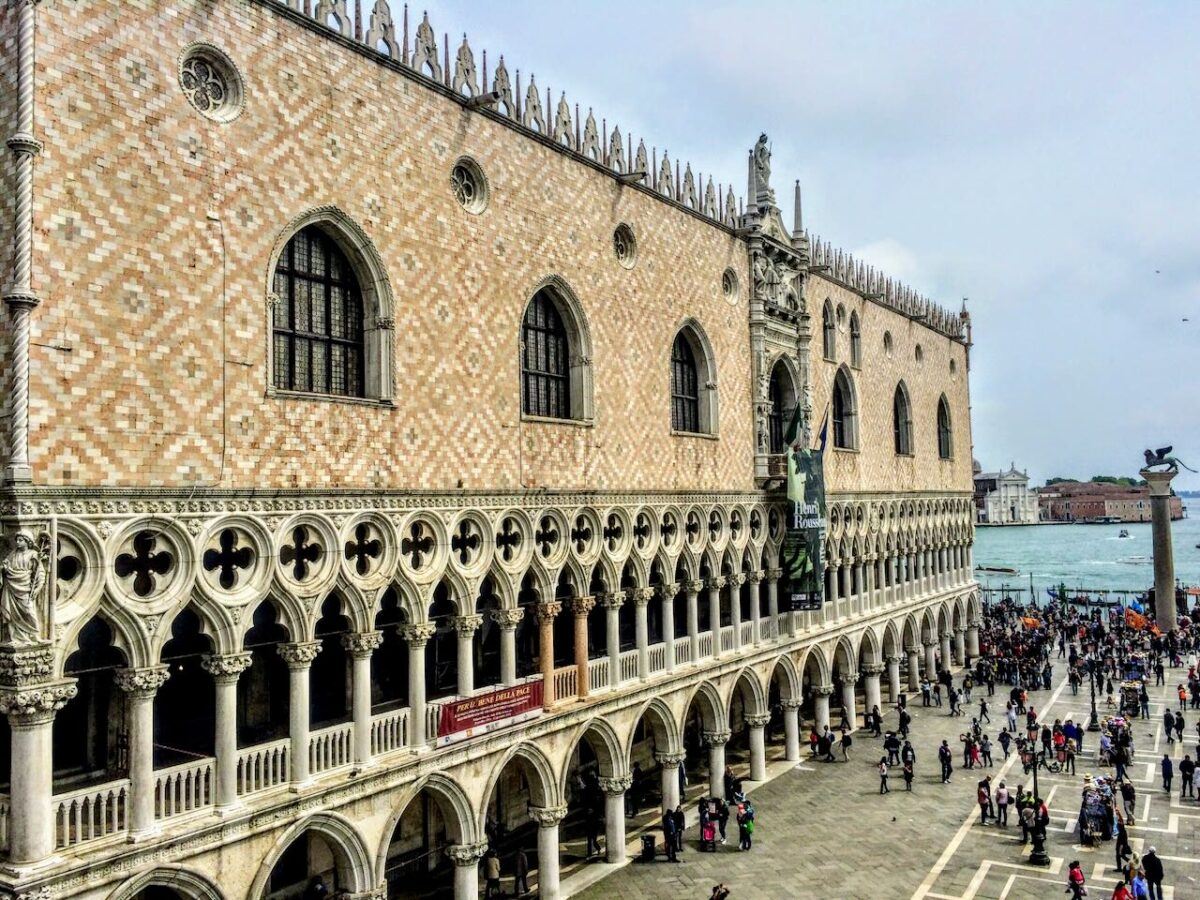 Outside the Doge Palace in Venice.